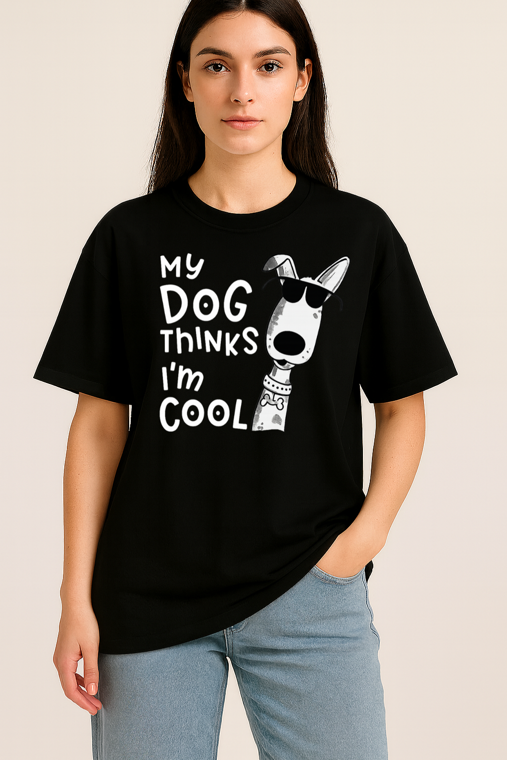 Unisex "My Dog Thinks I'm Cool" Oversized T-Shirt