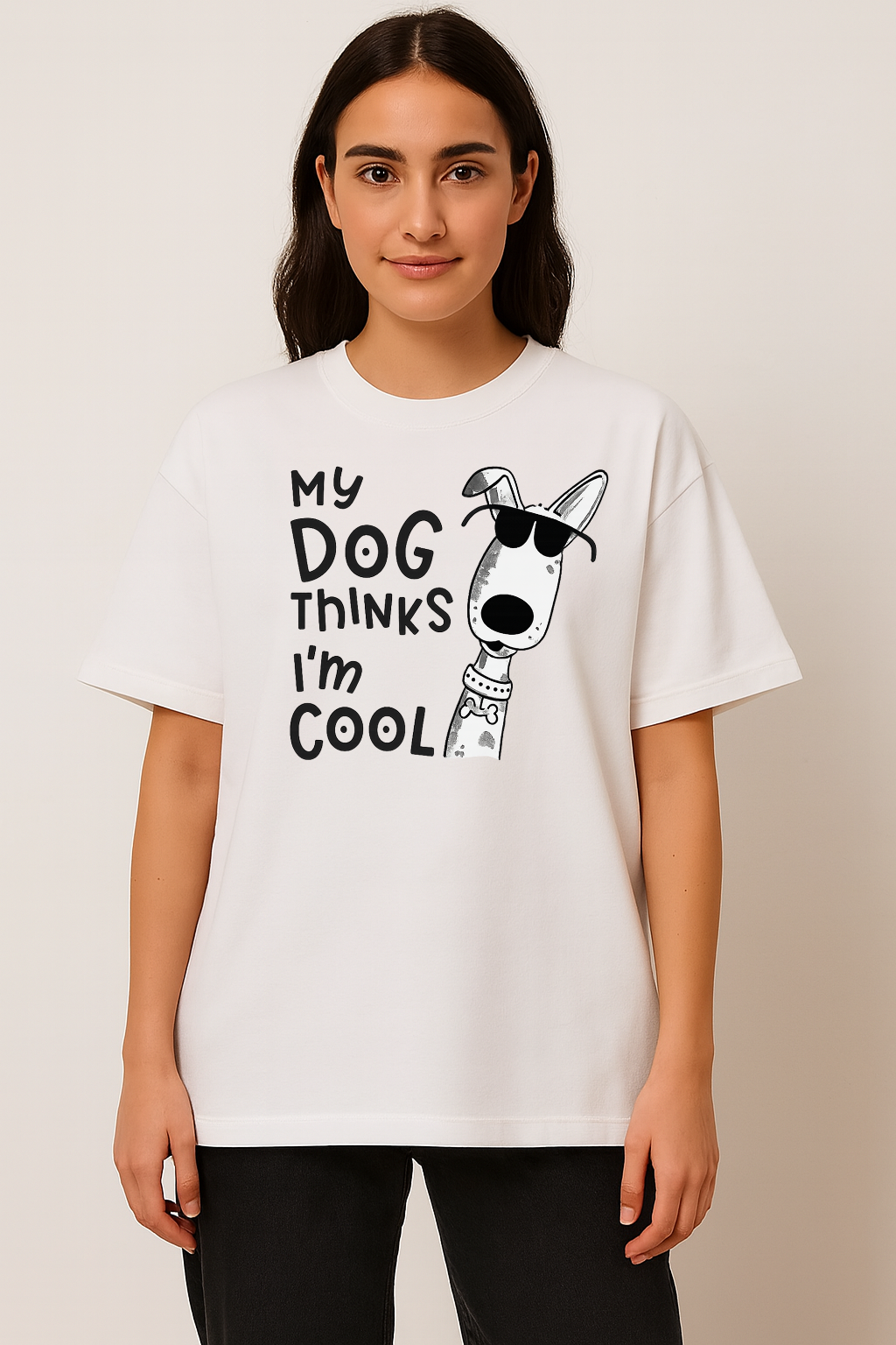 Unisex "My Dog Thinks I'm Cool" Oversized T-Shirt
